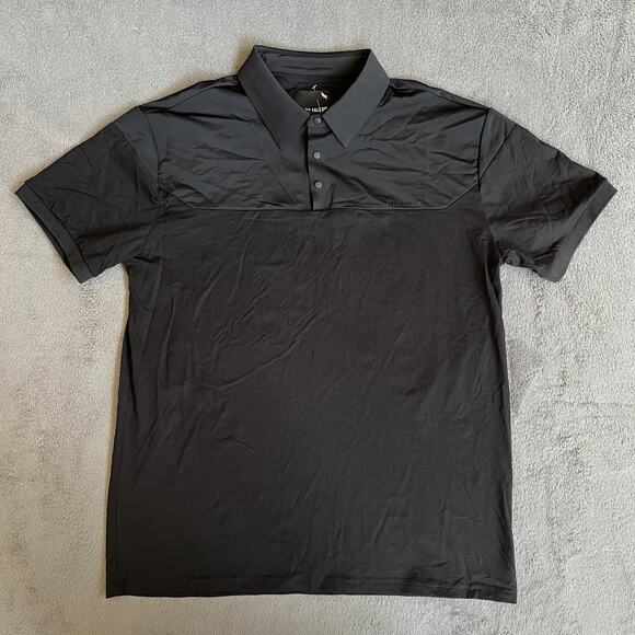 Stone Falcon Black Polo Shirt Short Sleeve Casual Golf Collared Top Mens Size XL - Picture 1 of 9